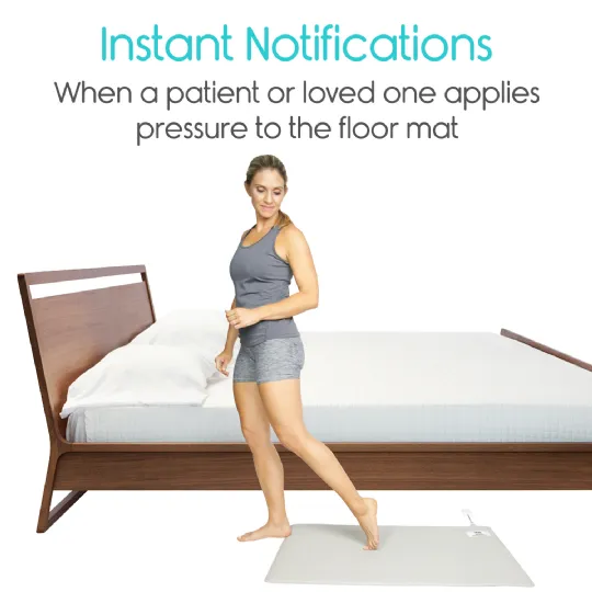 Instant notifications when pressure is applied to the floor mat