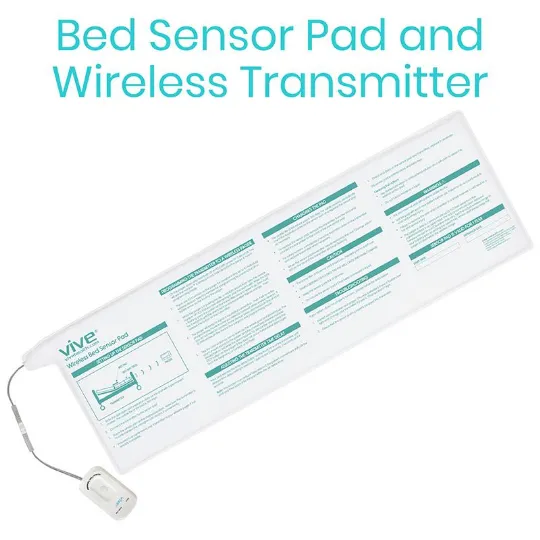 Bed sensor pad with wireless transmitter for easy monitoring