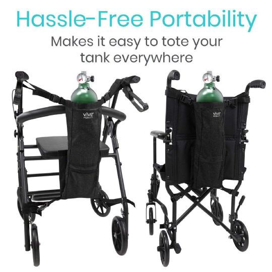 Hassle-free portability with the Vive Mobility Oxygen Tank Holder for easy transport