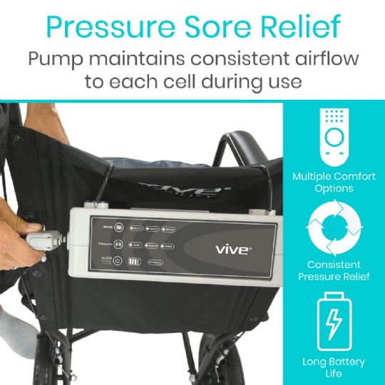 Pressure sore relief - Consistent airflow with multiple comfort options and long battery life