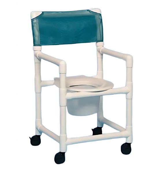 Standard Line Straight Seat Shower Chair Commode with Pail
