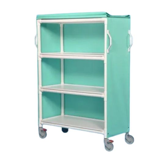 64in H x 50in W x 20in D Deluxe Three Shelf Linen Cart