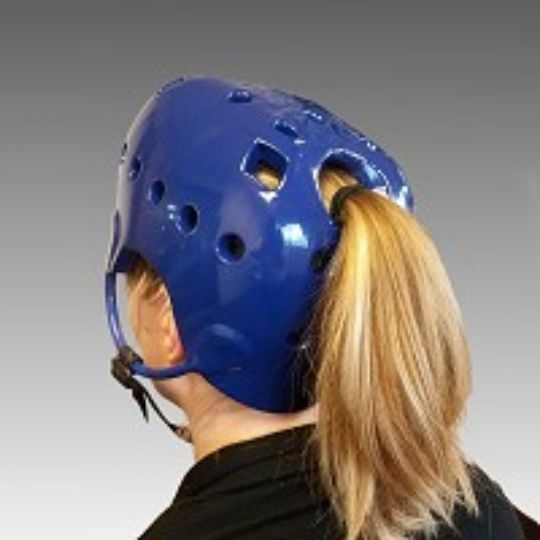 Danmar Soft Shell Protective Helmets showing  the back with the ponytail cut-out