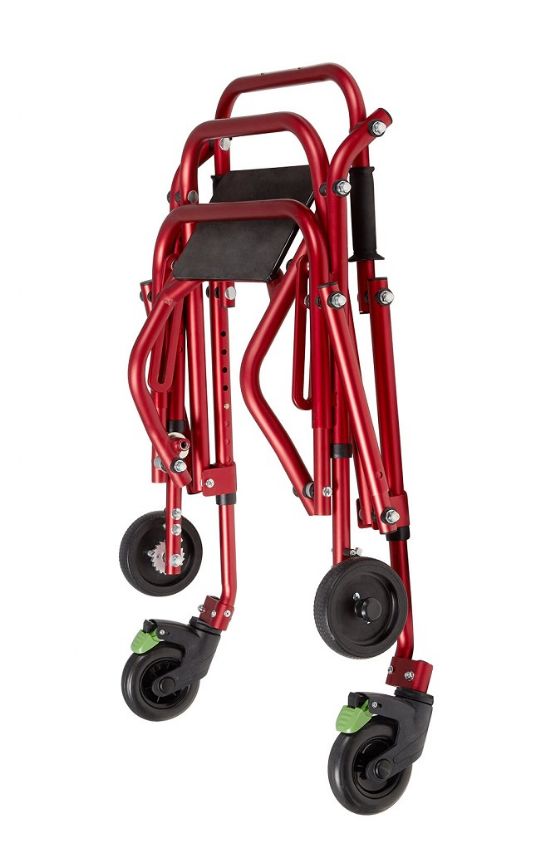 4-Wheeled Klip Posterior Walker with Flip-Down Seat - Size 2 Folded (KP520R)
