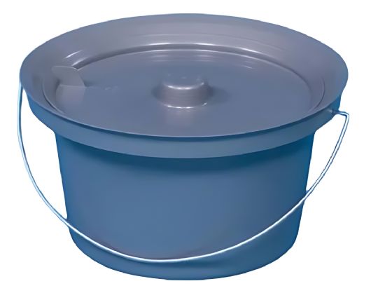 The Rail Set provides an attachment surface for the Pail, and the Pail itself is equipped with a lid for privacy and sanitation.
