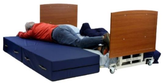 The bed easily allows patient transfer