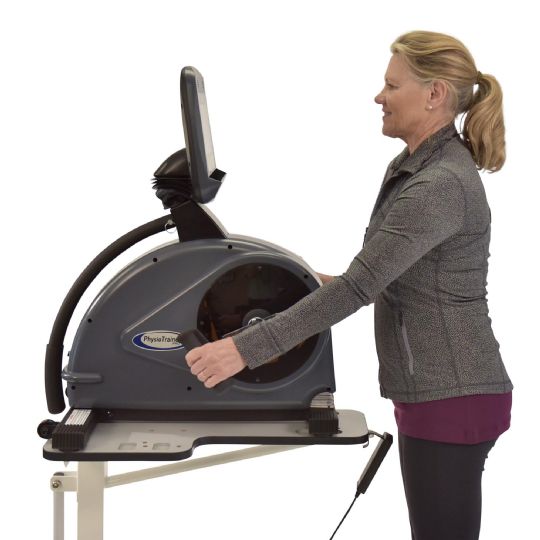 Upper Body Ergometer used in the standing position. The UBE Table is not included.