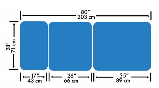 3 Sections - Dimensions