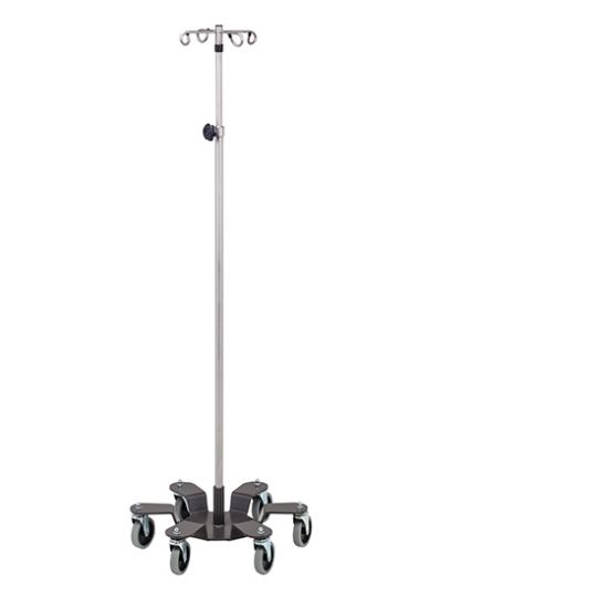 Six-Leg, 4-Hook Stainless Steel Infusion Pump Stand
