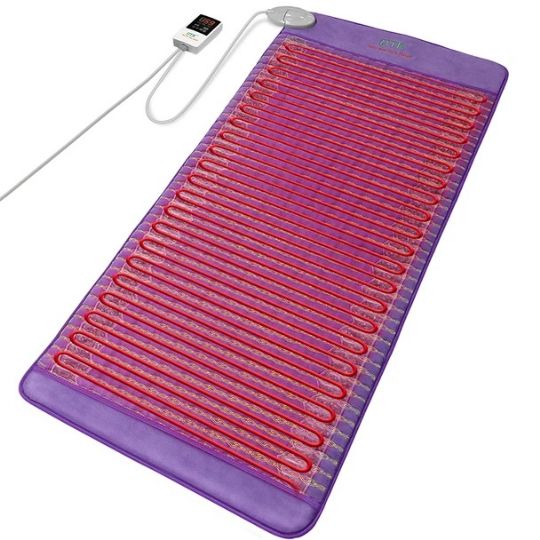 The infrared mat provides heat to a larger area, such as the back, lower back, stomach, lumbar, and thighs