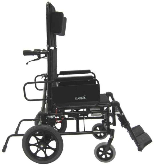 With full length padded armrests, an adjustable height head pillow, and more this Ultra Light Weight Transporting Recliner Wheelchair has added comfort for any user.
