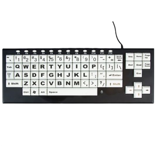 Large print keyboard is designed for people with visual impairment
