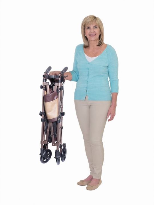 Elite Travel Rollator is lightweight enough to be held in one hand