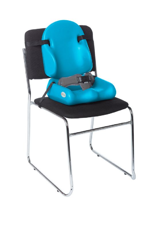 Aqua Blue Colored, Soft-Touch Liner, Upper Body Back Cushion, and Lower Body Seat Cushion is available in 5 different sizes and will attach safely to any chair