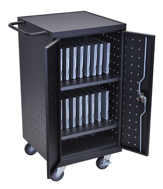 open view of the 18 laptops charging cart