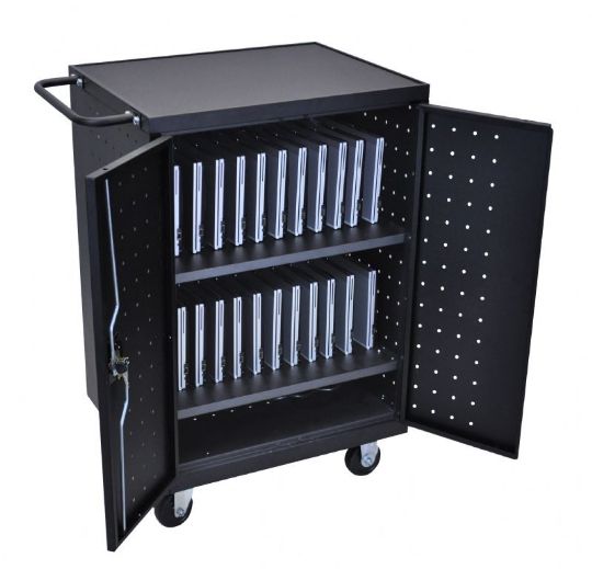 open view of the 24 laptop charging cart