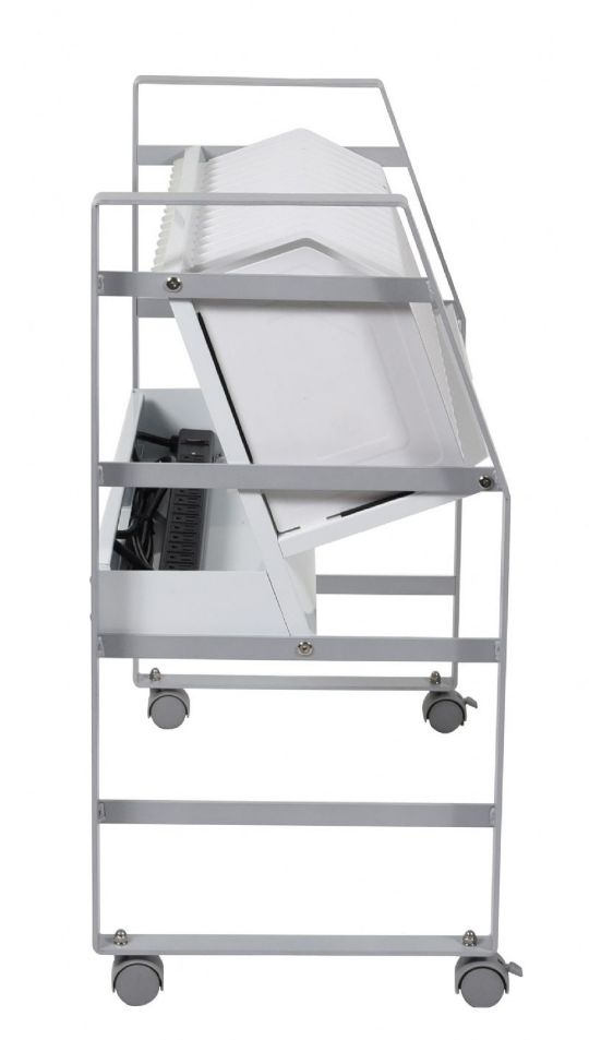 Side view of the 16 Tablet Station Charging Cart