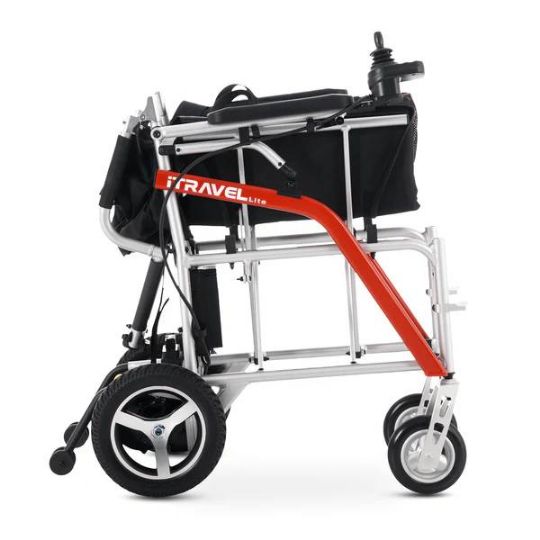 Wheelchair easily folds down for storage and travel 