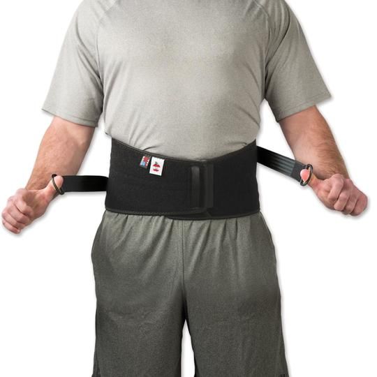 Attach tension straps around the waist and connect them to the front