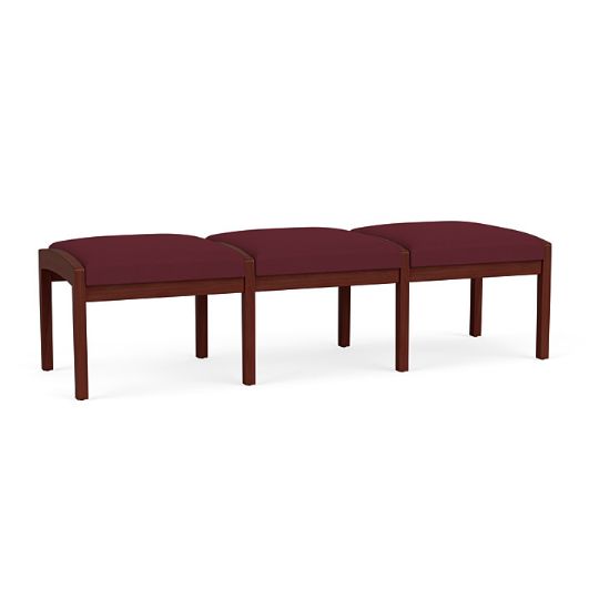Lenox Wood 3 Seat Bench for Waiting Rooms with MAHOGANY Finish