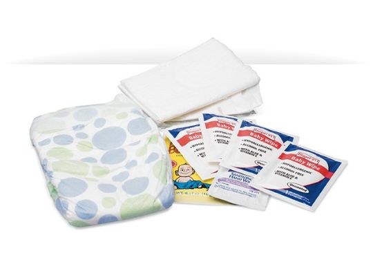 Baby Diaper Changing Station Kits Comes with 80 Individual Kits. Kit Contents are Shown Here.