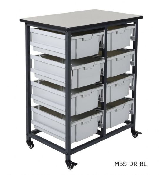 Model DR-8L comes with 8 medium deep drawer bins