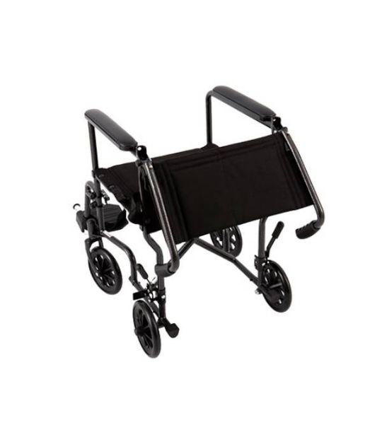 The wheelchair folds down easily for travel and storage