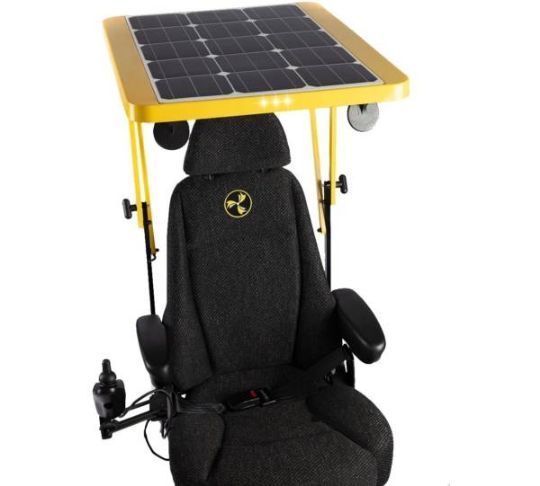 Innovative solar panel provides charge to the chair using the sun's energy
