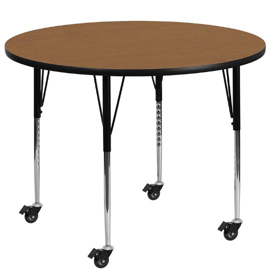 MOBILE OAK - Large 60-in Round Classroom Activity Table w/ High-Pressure Laminate Top