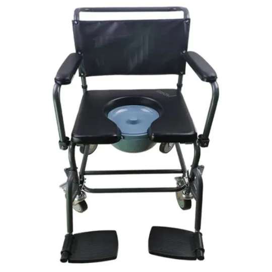 Padded Shower Commode Chair with Swing Away Footrests by Inno Medical