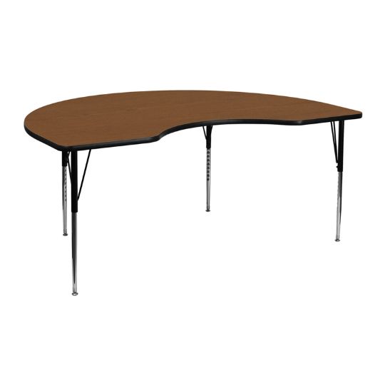 The  Kidney-Shaped Group Activity Table is shown above in the color Oak