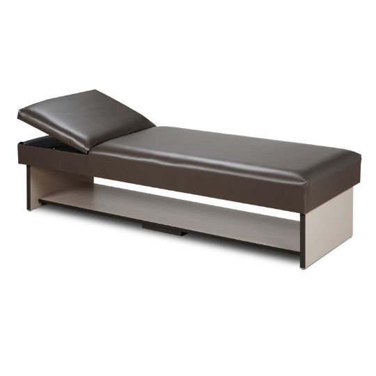 Panel Leg Couch with Full Shelf and Flat Foam Adjustable Headrest