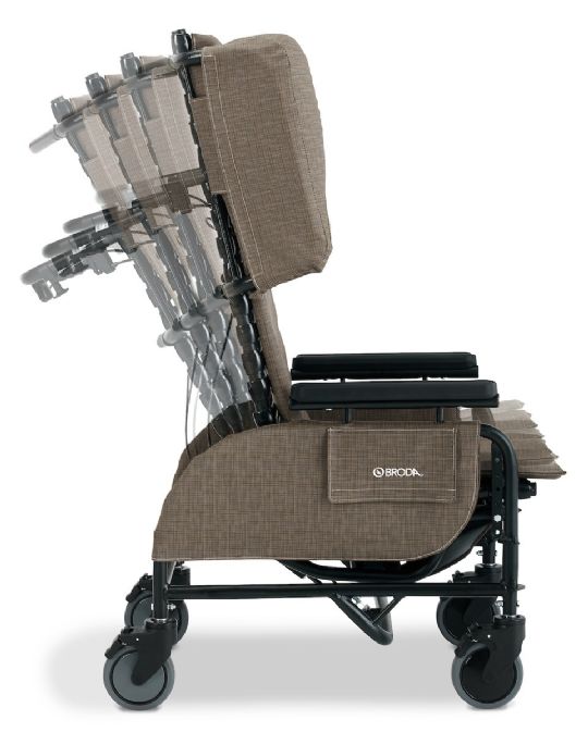 Includes a rocking function with caregiver lock. 