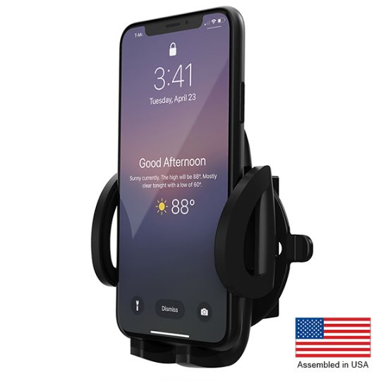 Phone holder can adjust to fit most if any cellular device