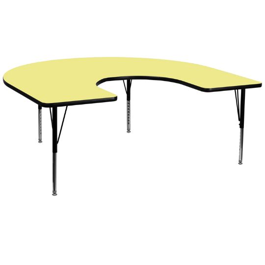 The Preschool Horseshoe Table is shown above in yellow