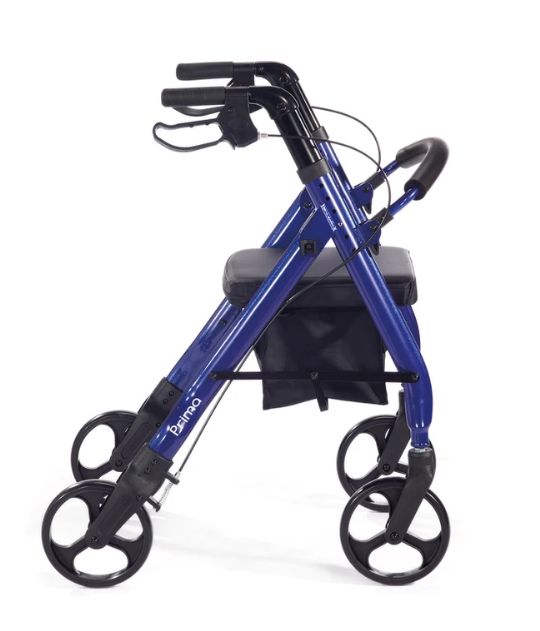 Rolling Walker with Seat and 400lb weight capacity - Comodita Prima - Blue Color