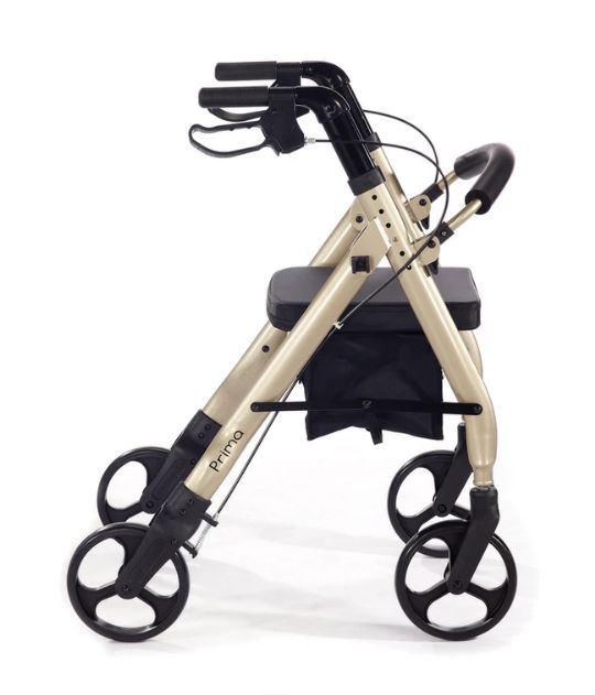 Rolling Walker with Seat and 400lb weight capacity - Comodita Prima - Champagne Color