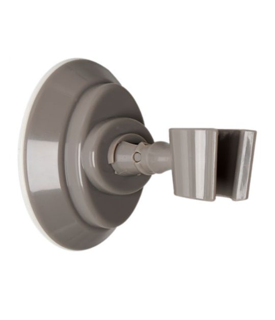 Suction mounting wand shower head gripper prevents having to drill into shower walls. 