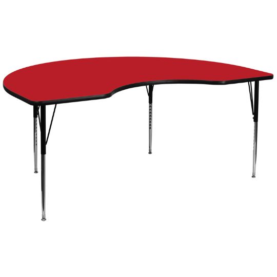 The Kidney-Shaped Table is shown above with a red top.