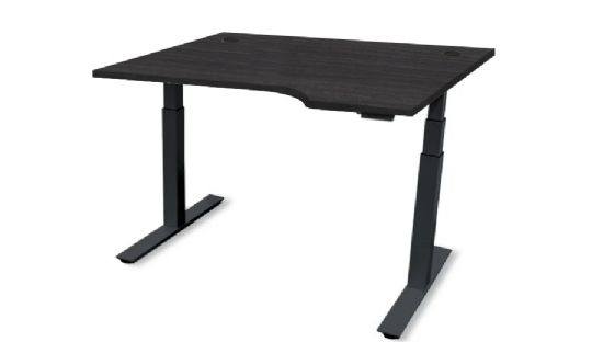 Powered Height Adjustable Desk with Multiple Top Configurations and Colors - Briarsmoke, Right Hand L-Shape
