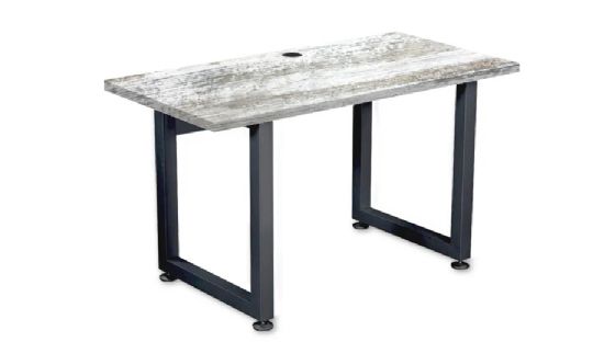 Stationary Workstation Desk with Multiple Top Finish Selection - Brushed Concrete