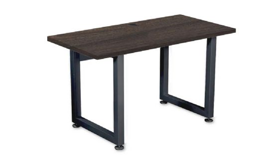 Stationary Workstation Desk with Multiple Top Finish Selection - Cocoa Bean
