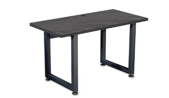 Stationary Workstation Desk with Multiple Top Finish Selection - Weathered Grey