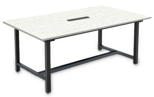 Stationary Conference Table - Shown in White Wood Grain
