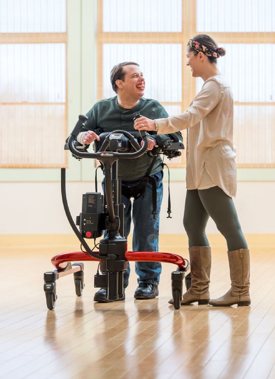 The Rifton E-Pacer combines an electric lift with gait training capabilities, allowing less transfer to various pieces of equipment
