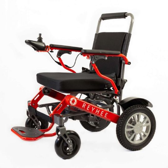Reyhee Roamer Electric Folding Wheelchair - Red