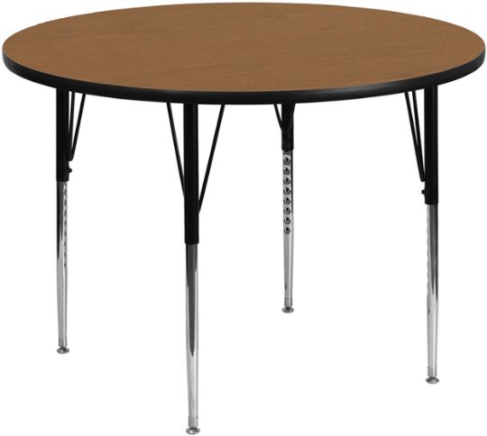 OAK - Large 60-in Round Classroom Activity Table w/ High-Pressure Laminate Top