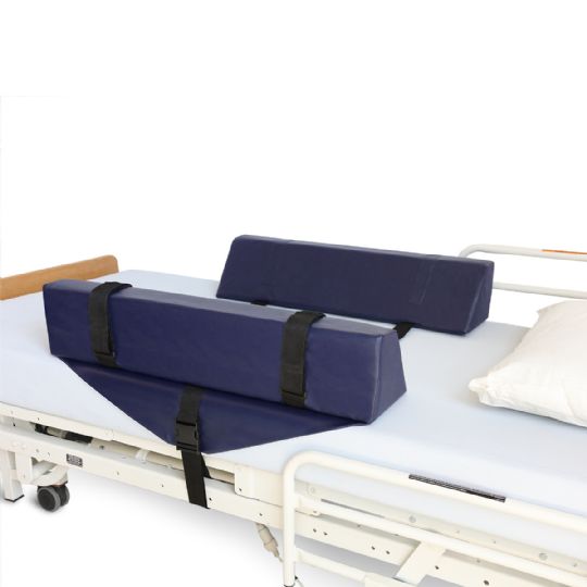 Bolster Set strapped to a bed