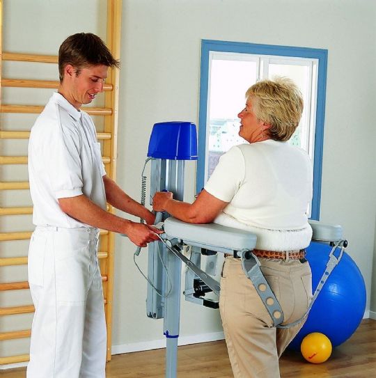 The walker can be adjusted to suit the height of the patient