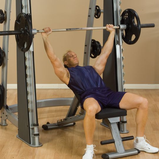 Inclined bench press with the Pro Clubline Counter-Balanced Smith Machine